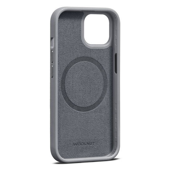 Woolnut leren MagSafe iPhone 15 Plus hoesje grijs