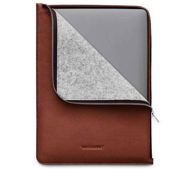 Woolnut Leather Folio MacBook Pro 14 inch hoesje Cognac
