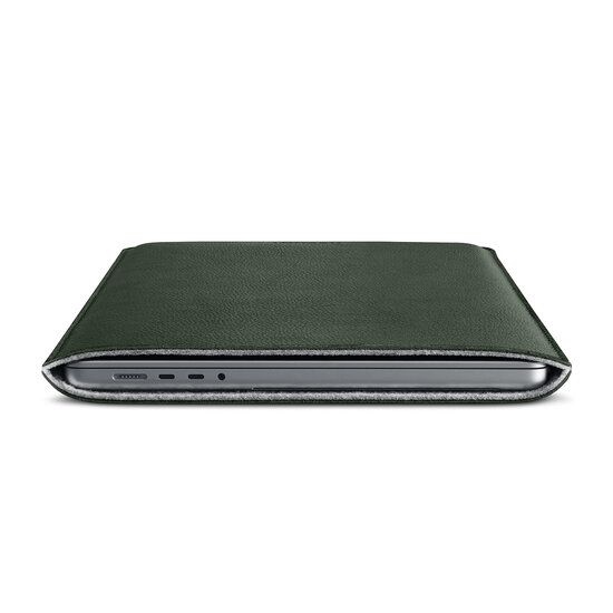 Woolnut Leather MacBook Pro 16 inch M1 sleeve Groen