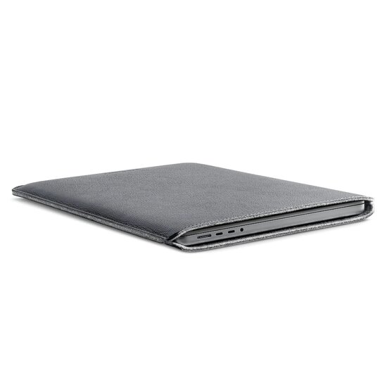 WOOLNUT Leather MacBook Pro 16 inch sleeve grijs