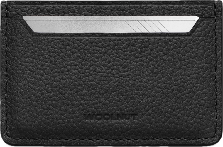 Woolnut leren pasjeshouder zwart