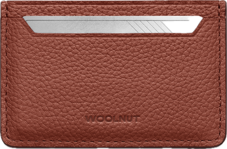 Woolnut leren pasjeshouder cognac