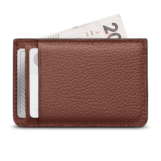 Woolnut leren pasjeshouder cognac