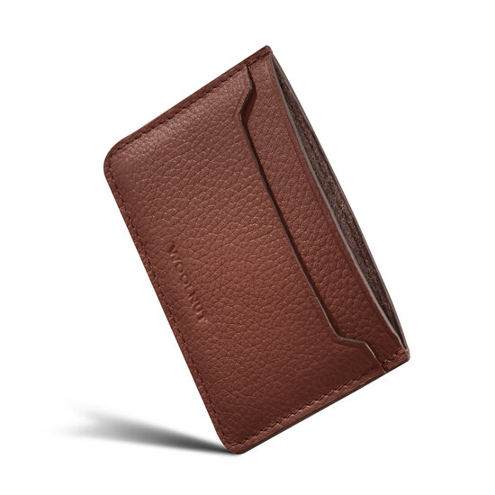 Woolnut leren pasjeshouder cognac