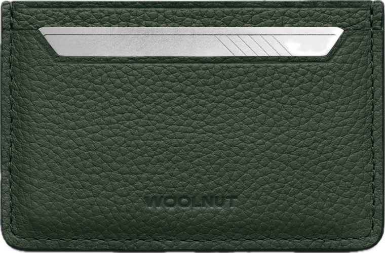 Woolnut leren pasjeshouder groen