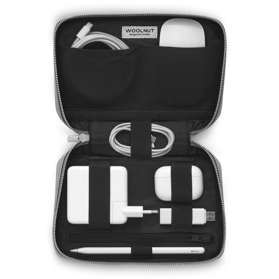Woolnut Leather Tech organizer opbergtas grijs
