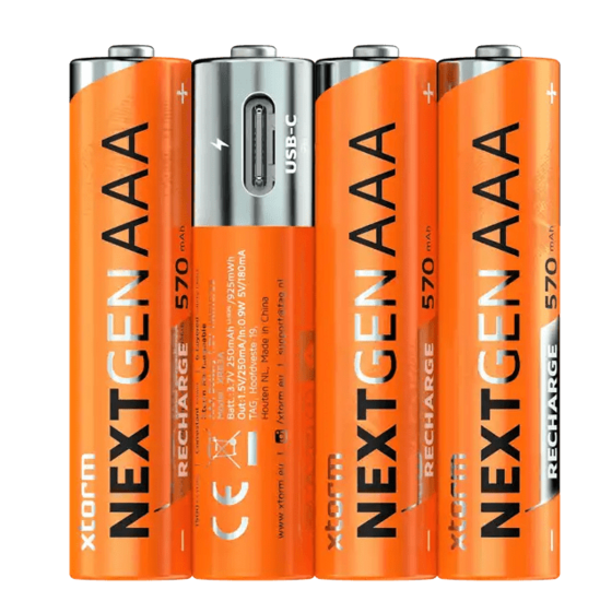 Xtorm USB-C oplaadbare AAA batterijen 4 pack