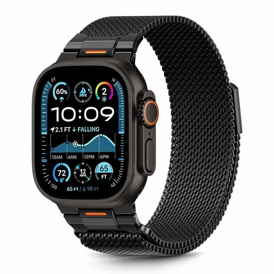 TechProtection Vanguard Apple Watch 49 / 46 / 45 / 44 mm bandje zwart