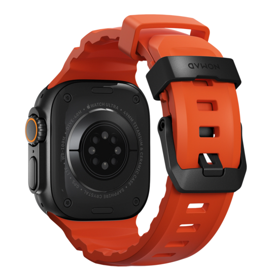 Nomad Rocky Point Apple Watch 49 / 46 /&nbsp;45 mm bandje oranje / zwart