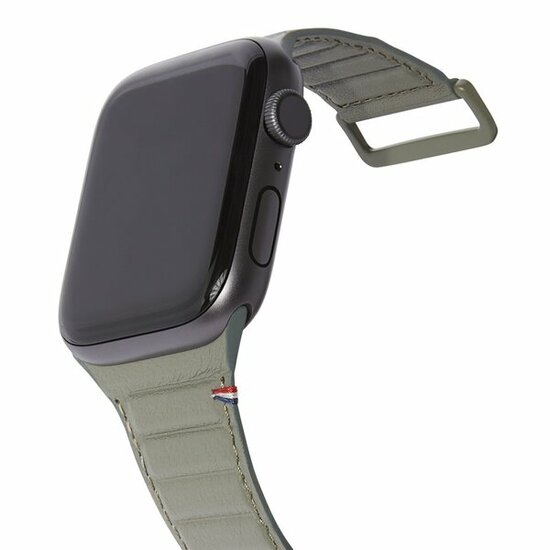 Decoded Traction Leather Apple Watch 42 / 41 / 40 mm bandje groen