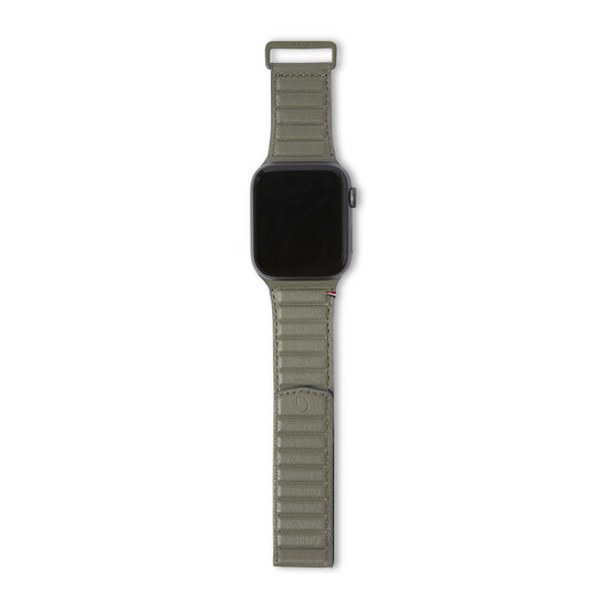Decoded Traction Leather Apple Watch 45 / 44 mm bandje Groen