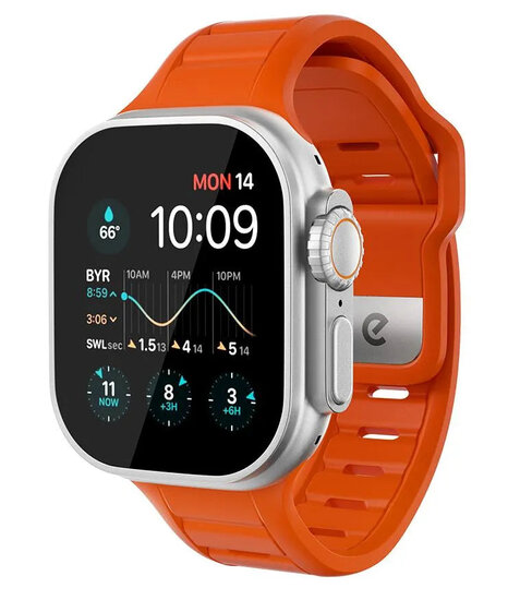 KeyBudz Journey FKM Apple Watch bandje oranje