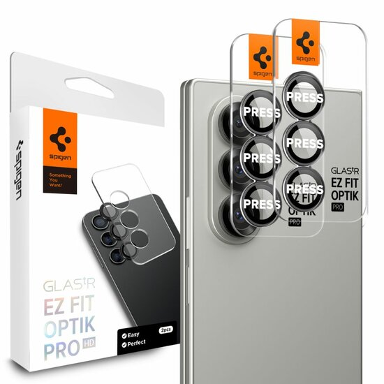Spigen Optik Pro HD Glas.tR EZ Fit Galaxy Z Fold 7 camera protector 2 pack