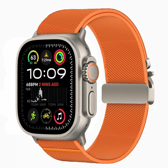 TechProtection Nylon clasp Apple Watch 49 /  46 / 45 / 44 mm bandje oranje