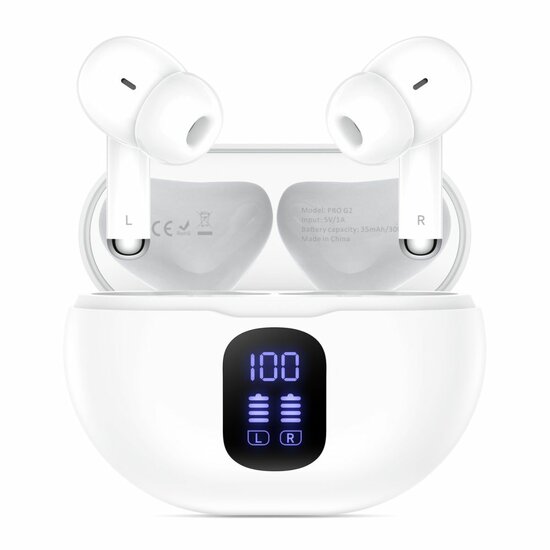 TechProtection UltraBoost Pro Earphone draadloze bluetooth oordopjes wit