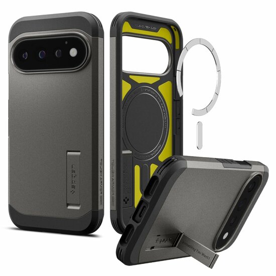 Spigen Tough Armor MagSafe Google Pixel 11 Pro hoesje gun metal