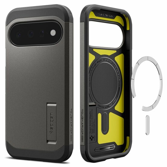Spigen Tough Armor MagSafe Google Pixel 11 hoesje gun metal