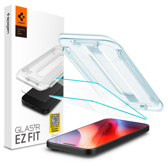 Spigen GlastR EZ Fit iPhone 18 Pro / 17 Pro / iPhone 17 / iPhone 16 Pro glazen screenprotector 2 pack