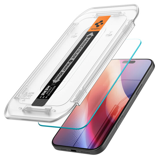 Spigen GlastR EZ Fit iPhone 18 Pro / 17 Pro / iPhone 17 / iPhone 16 Pro glazen screenprotector 2 pack