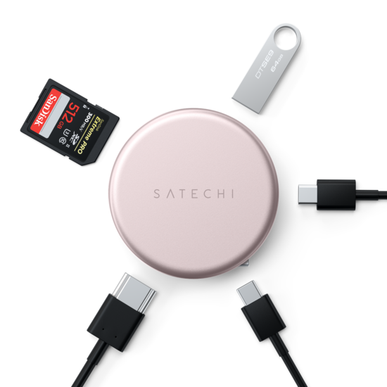 Satechi OntheGo 5 in 1 Multiport Adapter USB-C hub Blush