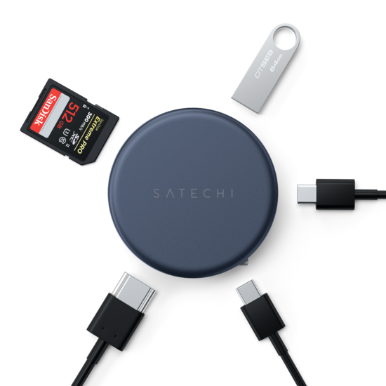 Satechi OntheGo 5 in 1 Multiport Adapter USB-C hub Indigo