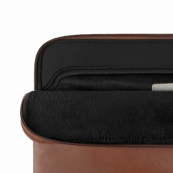 TechProtection Fleece MacBook 13 / 14 inch sleeve bruin
