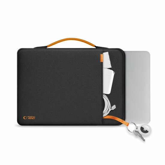 TechProtection Baja MacBook 13 / 14 inch laptop sleeve tas zwart / oranje