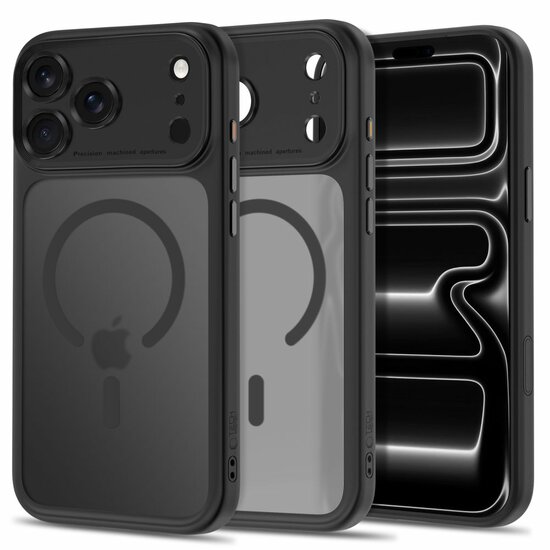 TechProtection Peak CC MagSafe iPhone 18 Pro Max hoesje mat zwart