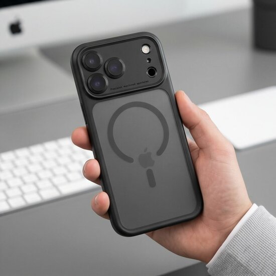 TechProtection Peak CC MagSafe iPhone 18 Pro Max hoesje mat zwart