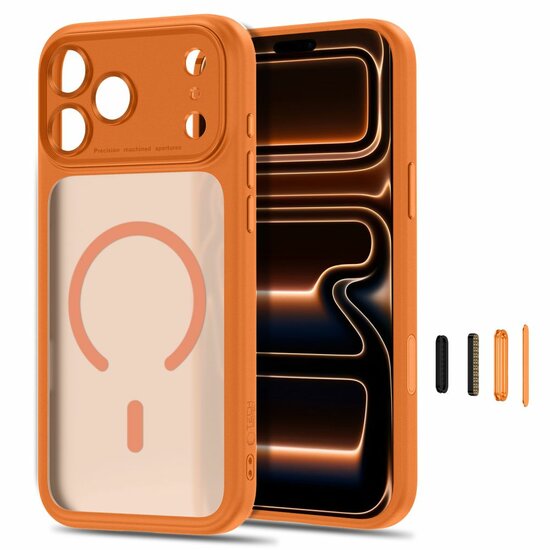 TechProtection Peak CC MagSafe iPhone 18 Pro Max hoesje mat oranje