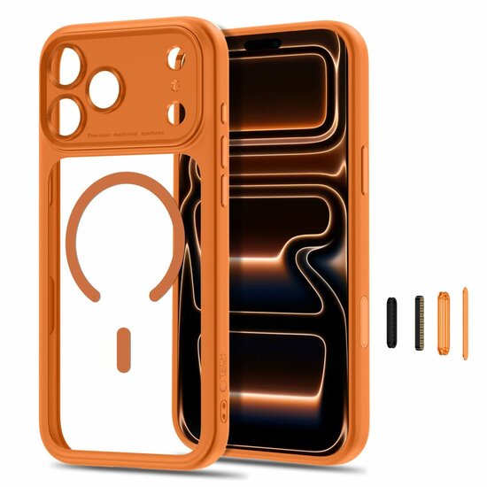 TechProtection Peak CC MagSafe iPhone 18 Pro hoesje oranje
