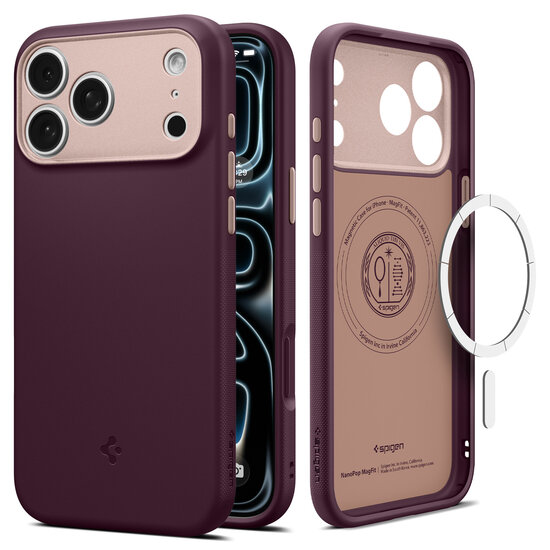 Spigen Nano Pop MagSafe iPhone 18 Pro hoesje burgundy