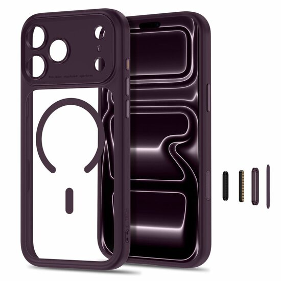 TechProtection Peak CC MagSafe iPhone 18 Pro Max case dark cherry