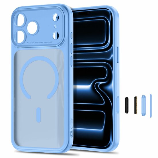 TechProtection Peak CC MagSafe iPhone 18 Pro Max hoesje mat sky blue