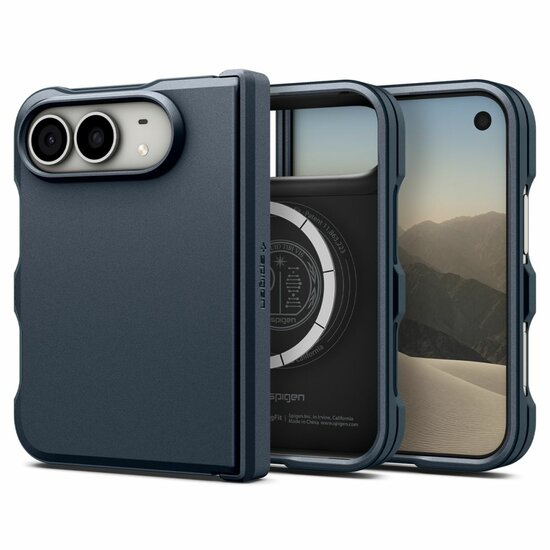 Spigen Tough Armor Pro MagSafe iPhone&nbsp;Duo hoesje metal slate
