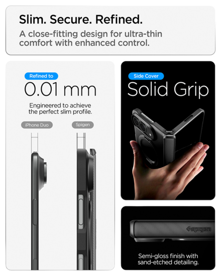 Spigen Slim Armor Pro S iPhone Duo hoesje zwart