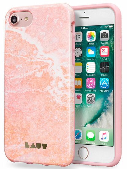 LAUT Huex iPhone SE 2022 / 2020 / 8 / 7 hoesje Marble Pink