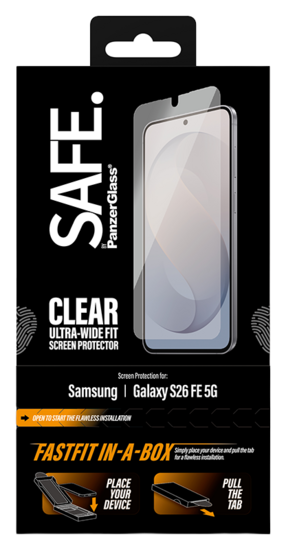 PanzerGlass Ultra Wide Fit Galaxy S26 FE screenprotector FastFit in a box