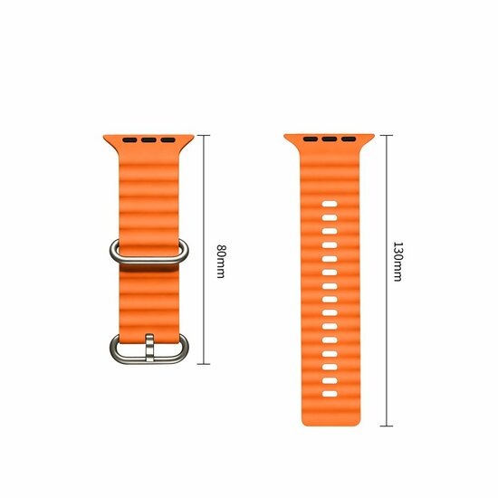 TechProtection siliconen pro Apple Watch Ultra 49 / 45 / 44 mm bandje oranje