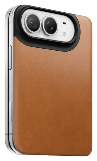 Nomad Mag Leather Back iPhone Duo hoesje saddle