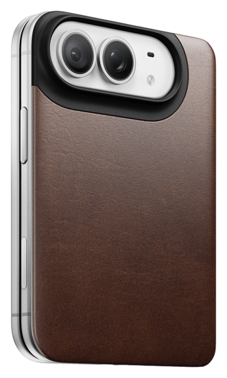 Nomad Mag Leather Back iPhone Duo hoesje bruin
