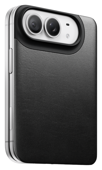 Nomad Mag Leather Back iPhone Duo hoesje zwart