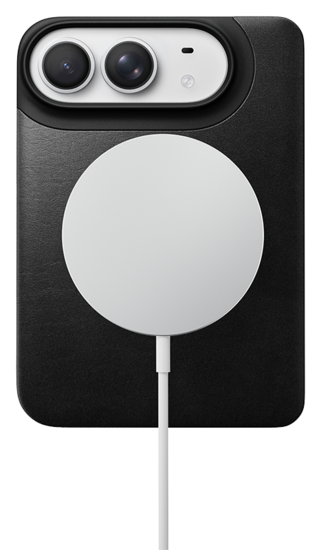 Nomad Mag Leather Back iPhone Duo hoesje zwart