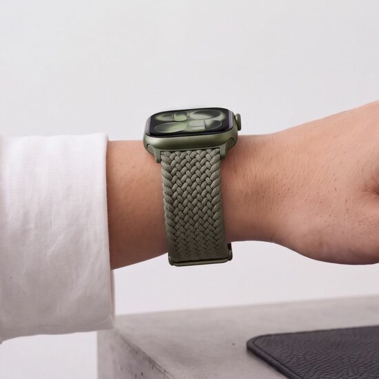 TechProtection Nylon Plus Apple Watch 49 / 46 / 45 / 44 mm bandje groen