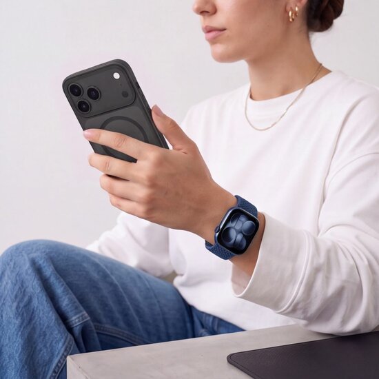 TechProtection Nylon Plus Apple Watch 49 / 46 / 45 / 44 mm bandje blauw