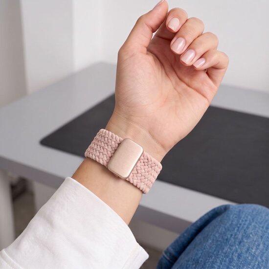 TechProtection Nylon Plus Apple Watch 42 / 41 / 40 mm bandje roze