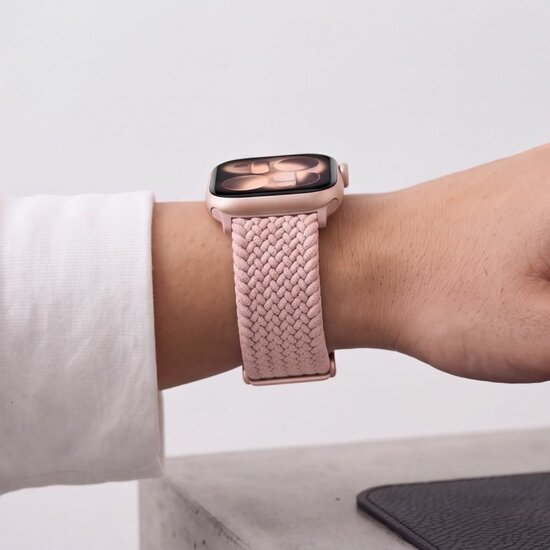 TechProtection Nylon Plus Apple Watch 42 / 41 / 40 mm bandje roze