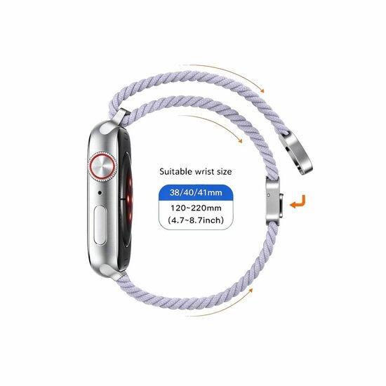 TechProtection Nylon Plus Apple Watch 42 / 41 / 40 mm bandje paars