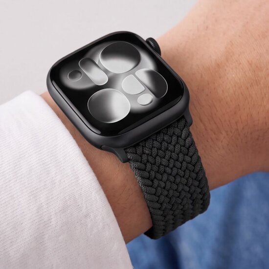 TechProtection Nylon Plus Apple Watch 42 / 41 / 40 mm bandje zwart