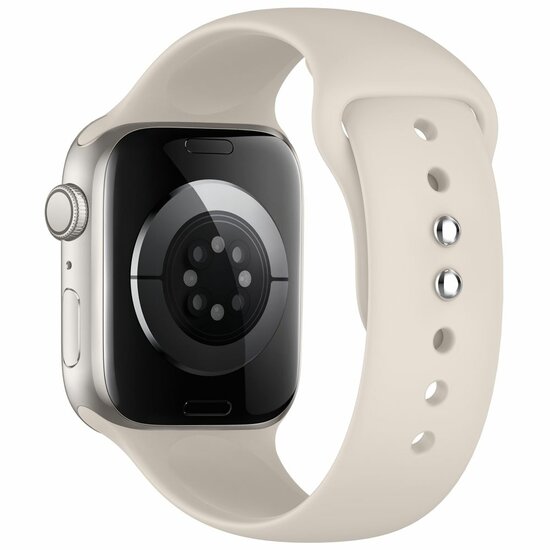 TechProtection Silicone Apple Watch 42 / 41 / 40 mm bandje starlight